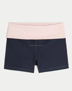 Shorts Deportivos de Verano para Mujer, Cintura Alta Elástica, Transpirables, de Secado Rápido, Tela Oxford, Spandex/Poliéster, Diseño Liso - Product Image 3