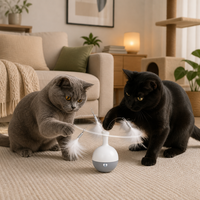 Jouet interactif intelligent pour chat, distributeur de friandises rotatif à 360°, modèle classique en forme de dessin animé, pour l'enrichissement des chats