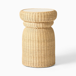 OEM ODM Rattan Stool Round <b>Pouf</b> Ottoman Natural Wicker <b>Seating</b> Stool Decorative Accent Chair Alternative Eco Friendly Furniture - Product Image 1