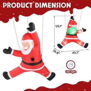 4.9 FT Lighted Christmas Inflatable Decoration Funny Hanging Santa Claus Gift Bag Outdoor Holiday Yard Decorations - Product Image 3