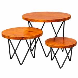 Étagère de présentation en bois avec cadre en métal noir, 3 ou 4 niveaux, étagères de rangement décoratives, finition bois brun rustique, style industriel - Product Image 3