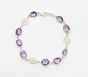 Pulsera de amatista de plata de ley 925, joyería de piedras preciosas naturales para mujer, piedra de nacimiento de febrero, pulsera elegante - Product Image 5