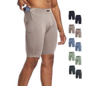 Shorts de compression personnalisés pour hommes, haute élasticité, séchage rapide, couleur unie, pour entraînement, course à pied et sport - Product Image 1