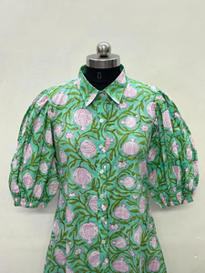 Vestido casual midi de mujer, 100% algodón, liso, manga corta, cintura imperio, estilo babydoll, cuello en V, holgado, para uso diario. - Product Image 4