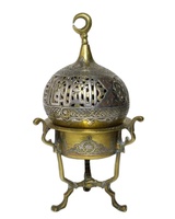 Brûleur d'encens en laiton style vintage pour bois d'agar, aspect marocain rose, décoration religieuse de mariage, vente en gros, prix d'usine, promotion exceptionnelle