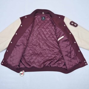 Best Selling <b>Mens</b> Baseball Varsity <b>Jacket</b> <b>Men's</b> Maroon Cream Embroidered <b>Letter</b> E Front Autumn Wear Preppy Style Baseball <b>Jacket</b> - Product Image 5