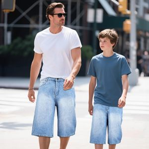 Shorts Bermuda en jean pour homme, couleur unie, délavé, taille mi-haute, élastique, décontracté, été, en coton, beige - Product Image 6