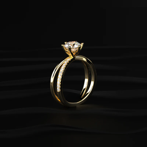 Bague élégante avec diamant CVD rond de 1,15 carat et bande croisée Diamond Bliss, spéciale Fête des Femmes, en promotion pour l'exportation - Product Image 2