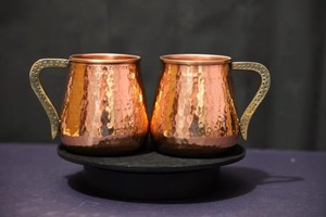 Mug en cuivre gravé, martelé, fait main, style vintage, avec poignée, pour Moscow Mule - Product Image 4