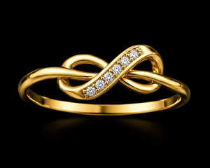 Anillo Apilable Minimalista de Promesa y Compromiso Knot Infinity, Chapado en Oro de 18k, Plata de Ley 925 con Circonitas, para Mujer - Product Image 1