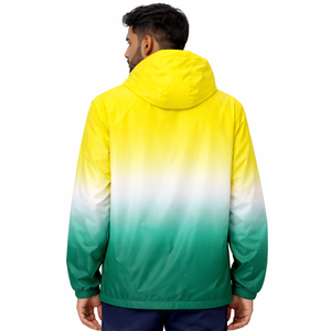 Chaqueta cortavientos de nailon con capucha y degradado, de alta calidad, para hombre, impermeable, para ciclismo, entrenamiento al aire libre. - Product Image 5