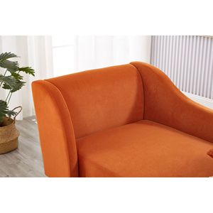 Moderna Chaise Longue in Velluto Arancione con Imbottitura Confortevole - Product Image 4