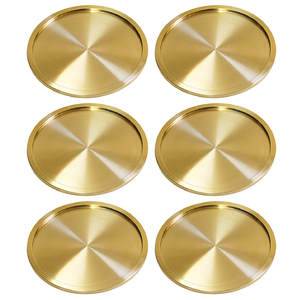 Ensemble de sous-verres ronds élégants en laiton martelé avec support assorti pour un look moderne, disponible à prix de gros. - Product Image 4