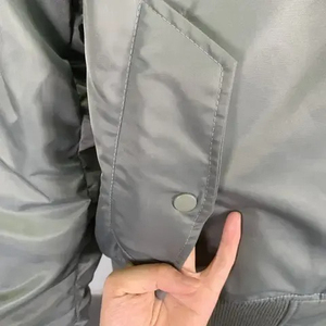 Blouson bomber pour homme 100% polyester coupe-vent couleur unie fermeture éclair décontracté streetwear coupe classique col rabattu poches - Product Image 5