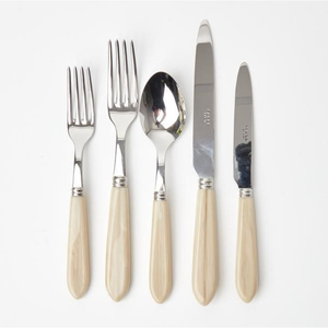 Elegante juego de cubiertos de metal plateado con mangos de nácar, apto para lavavajillas, para el hogar, bodas, cenas. - Product Image 4