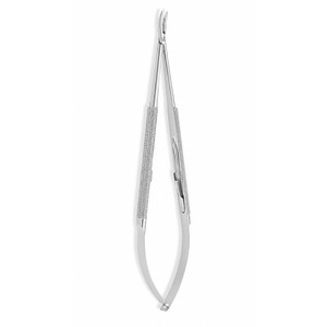 Porte-aiguilles micro-jupes JACOBSON à poignée ronde, finition miroir et satinée, instrument chirurgical ZETOMEDPRO - Product Image 1