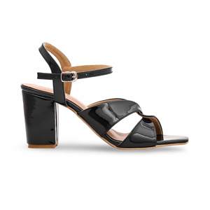 Sandale à talon formel noire FR5214 - Product Image 3