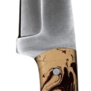 Couteau de chasse à lame fixe avec manche en bois superposé orange et vert, couteau de survie plein pied pour la chasse, le camping et l'aventure en extérieur - Product Image 5