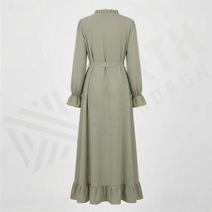 2025 OEM Kimono Abaya pour femmes musulmanes, en tissu polyester épais, doux et très extensible, col en V, manches longues, pour fêtes, Ramadan, mariages - Product Image 2
