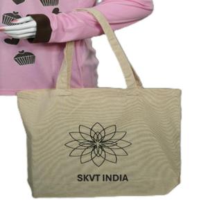 Sac fourre-tout en toile de coton bio réutilisable, écologique, imprimé avec logo personnalisé, faible MOQ, pour courses et épicerie - Product Image 5