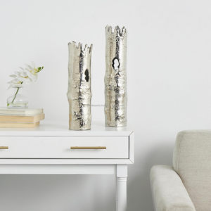 Handmade Modern Aluminum Flower <b>Vase</b> <b>Set</b> of 2-Eco-Friendly Tabletop <b>Vase</b> for Indoor/Outdoor & Christmas Decoration - Product Image 1