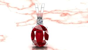 Pendentif médaillon sculpté en bois de Manik, rubis naturel certifié qualité Deluxe 8.25 Ratti 7.23 carats, poli - Product Image 2