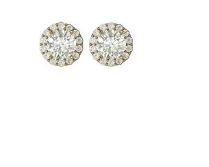 Pendientes de Diamantes SUPER FIT CUT LAB, Oro Sólido de 18 Quilates, Chapado en Rodio, Certificado IGI, para Uso Diario, Eventos Glamurosos, Fiestas, Regalos - Product Image 1