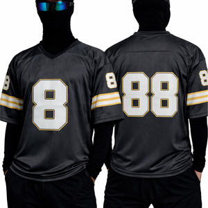 Maillot de football américain respirant entièrement sublimé à manches courtes, coupe oversize, personnalisable avec nom et numéro, par le fabricant - Product Image 4