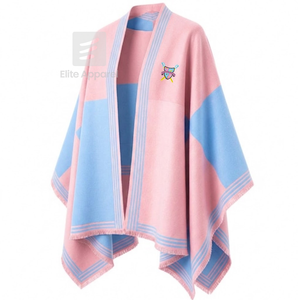 Capa de la hermandad Gamma Phi Delta con logotipo bordado en la parte delantera, en bloques de color rosa y azul claro, para ropa griega femenina. - Product Image 2