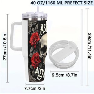 Custom Stainless Steel Tumbler 40oz <b>Large</b> Capacity Drinkware With Handle For Outdoor Use - Product Image 4
