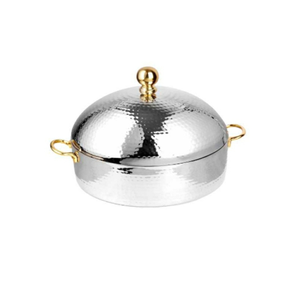 Olla de acero inoxidable para cocinar, utensilios de cocina artesanales de la India, cacerola con asa - Product Image 2