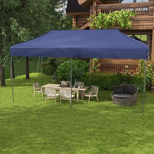 Tendone a baldacchino blu scuro regolabile in altezza 3x6m, facile da montare con borsa per il trasporto con ruote, per eventi all'aperto, matrimoni e feste - Product Image 2