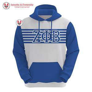 Sweat à capuche bleu Zeta Phi Beta en coton doux avec lettres en chenille pour les membres de la sororité – Vêtement grec unisexe élégant pour femmes - Product Image 6