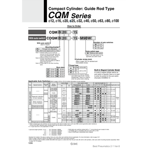 Pièces pneumatiques de cylindre CQMB20-30 compact de SMC Pneumatics - Product Image 1