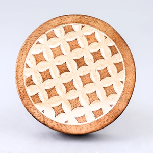 Wooden Round Geometric Cabinet Knob <b>Drawer</b> Handle Traditional Design Home Office Furniture Hardware Durable - Product Image 2