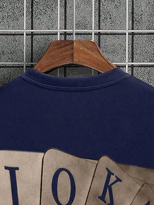 Men's Casual Acid Wash <b>Vintage</b> <b>T</b>-<b>Shirts</b> High Street Cotton Drop Shoulder with Custom O-neck Print Short Sleeves - Product Image 3