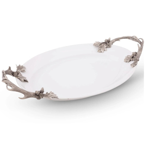 Bandeja de Metal Sólido de Estilo Moderno con Asas, Ovalada, para Servir Dulces o Bocadillos en la Mesa, Gran Venta - Product Image 1