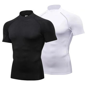 Camiseta ajustada estampada para hombre, camiseta de compresión para correr, gimnasio, fitness, manga corta, ropa deportiva masculina, camiseta para hombre - Product Image 1