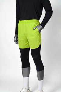 New Arrival Awrah Covering Shorts Muslim Men Double <b>Layer</b> Swimwear <b>Mid</b> Waist Inner Compression Solid Awrah Shorts - Product Image 4