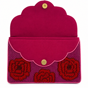 Luxury Handmade Floral Glass Beaded Flap <b>Clutch</b> Evening Bag Rose Embroidered Wedding Party Purse Designer Women OEM ODM Wholes - Product Image 3