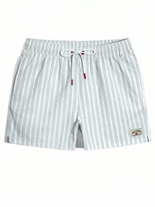 Shorts de plage unisexes pour hommes, vêtements de bain à séchage rapide, tissés, longueur genou, imprimé floral, résistants à l'eau, cordon de serrage, taille élastique - Product Image 3