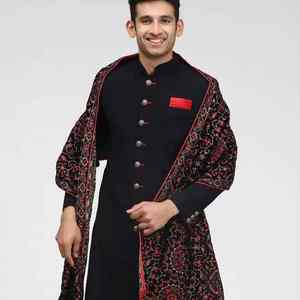 Tenue de Mariage Homme Salwar Kameez Indien Pakistanais, Robe Traditionnelle de Marié Royale, Tenue Dulha Lourdement Brodé, Vêtement Ethnique de Luxe - Product Image 1
