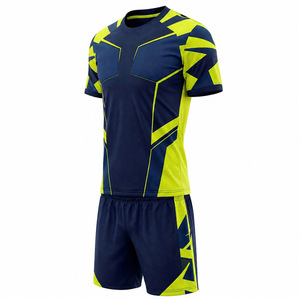 Ensemble de maillot et short de handball personnalisé 100% polyester pour équipe nationale, pour hommes, bleu et jaune fluo, haute qualité, imprimé numériquement - Product Image 2