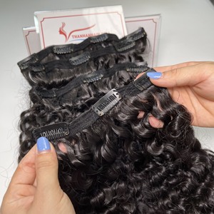 Meilleur article, extensions de cheveux à clipser au prix de gros, super soyeux, brillant, sans enchevêtrement, facile à utiliser, grand en stock - Product Image 4