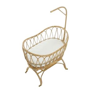 High Quality Rattan Baby Bassinet With Wheels Toddler Furniture Nursery Room Wholesale Factory Price Hot Sale Cheap Mobility - Product Image 1