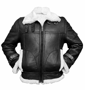 Chaqueta de Aviador de Cuero Genuino para Hombre con Forro de Algodón, Cierre de Cremallera de Secado Rápido, Estilo Motero de Invierno, Abrigo Cálido Estándar - Product Image 1