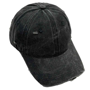 Gorra de Béisbol Negra de 6 Paneles, Ajustable, de Algodón, Unisex, Estilo Casual, Color Sólido, Lavada, para Adultos - Product Image 4