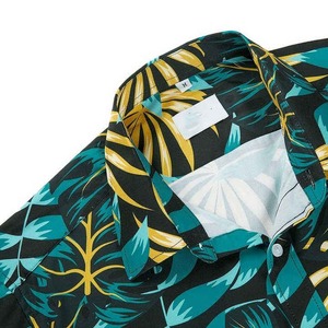 Ensemble de vêtements de plage personnalisés pour hommes hawaïens, chemise à boutons de haute qualité, motif floral, 100% coton, chemises hawaïennes pour hommes - Product Image 5