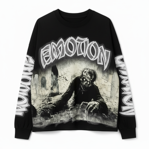 เสื้อสเวตเชิ้ตคอกลมแบบใหม่สำหรับฤดูร้อน สกรีนโลโก้ได้ ผ้าคอตตอนหนา 100% แขนยาว สไตล์วินเทจ ลุคสตรีทแวร์ - Product Image 1