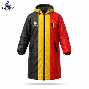 OEM Belgium Swim Parka Custom Waterproof Hooded Long <b>Coat</b> with Sherpa Fleece Lining for Swim Teams Athletes <b>Beach</b> & Outdoor Use - Product Image 2